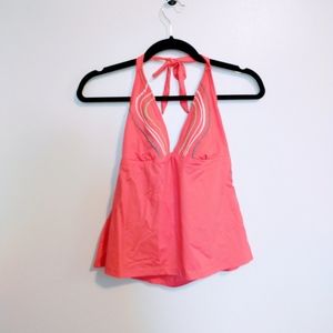 Mossimo pink tankini pink with embroidery size large